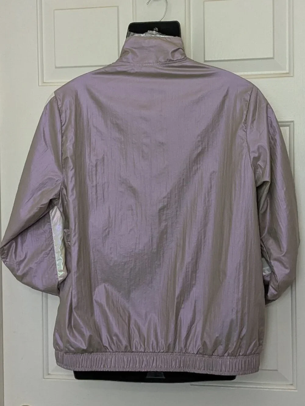 True Religion Lavendar Shine Metallic Windbreaker Jacket Size Small